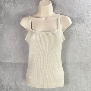 Vintage Y2k Express Tricot Tank Top Large Ribbed Knit Chic Quiet‎ Luxury